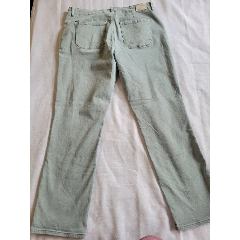 PAIGE Women's Brigitte Jeans Denin Straight Leg 31 VTG Light Green